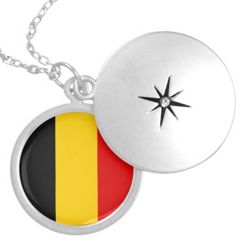 Belgium flag locket necklace