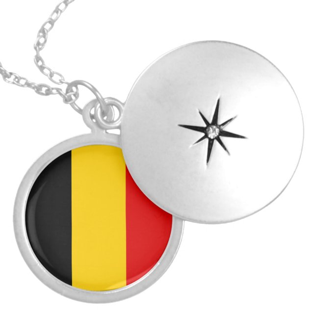 Belgium flag locket necklace (Front)