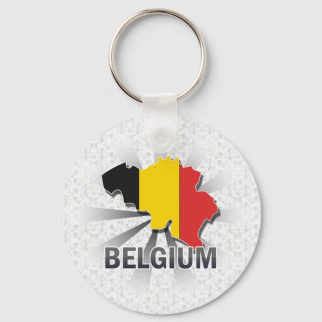 Belgium Flag Map 2.0 Keychain (Front)