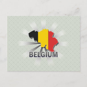 Belgium Flag Map 2.0 Postcard