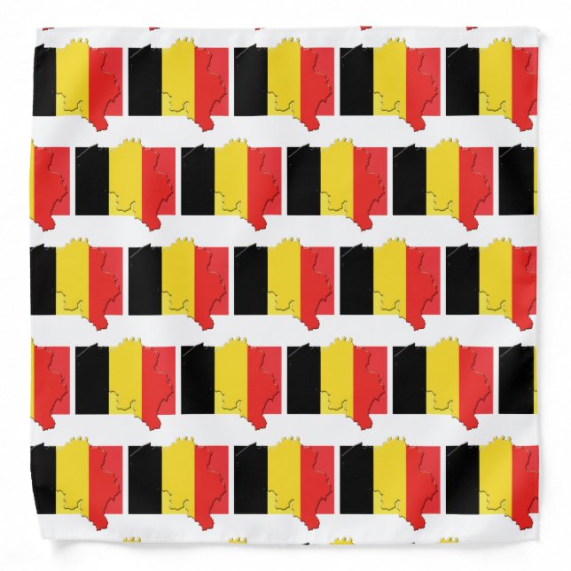 BELGIUM Flag Map Bandana (Front)