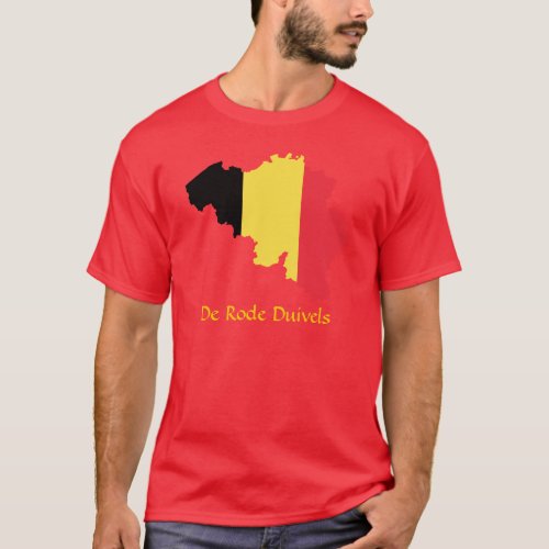 Belgium Flag Map De Rode Duivels T_Shirt