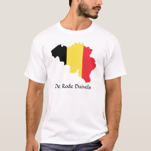 Belgium Flag Map De Rode Duivels T-Shirt