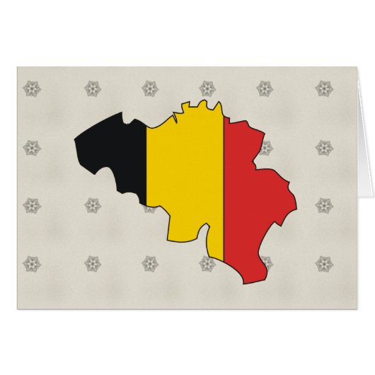 Belgium Flag Map full size Cards (Front Horizontal)