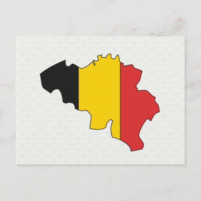 Belgium Flag Map full size Postcard (Front)