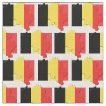 BELGIUM FLAG Map Outline Fabric