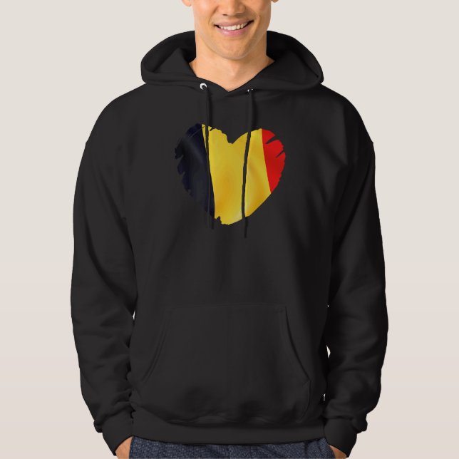 Belgium Flag On Shape Of Heart Belgium   Hoodie (Front)