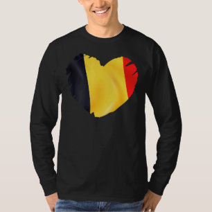 Belgium Flag On Shape Of Heart Belgium T-Shirt