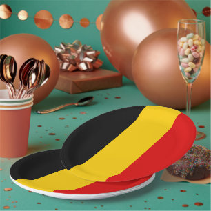 Belgium flag paper plates