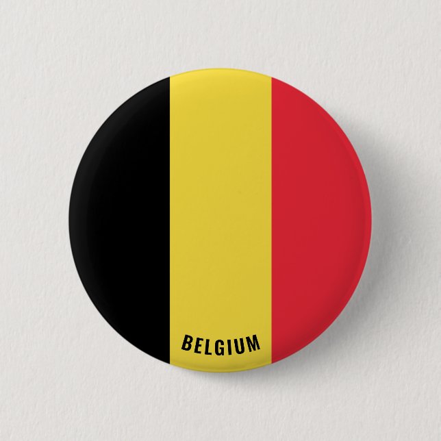 Belgium Flag Patriotic Button (Front)