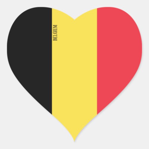 Belgium Flag Patriotic Heart Sticker