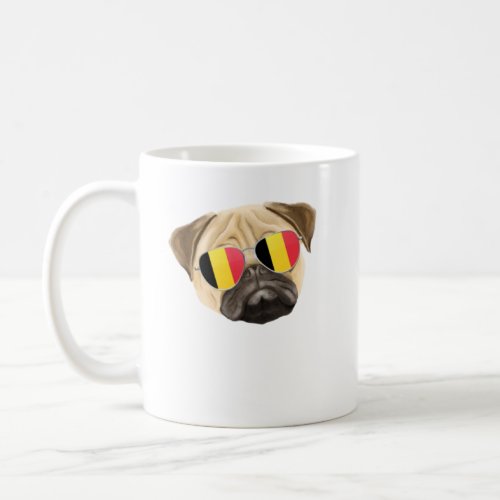 Belgium Flag Pug Dog Belgium Pocket  Coffee Mug