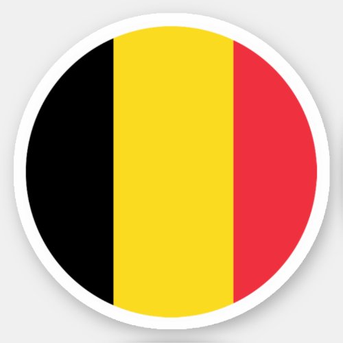 Belgium Flag Round Sticker