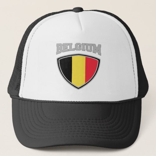 Belgium Flag Shield Trucker Hat