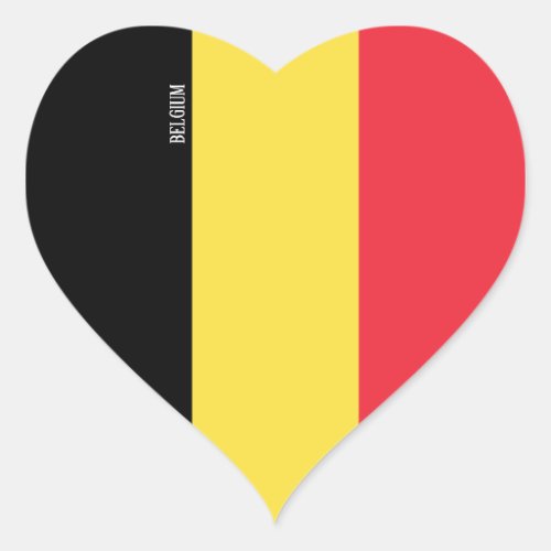 Belgium Flag Splendid Patriotic Heart Sticker