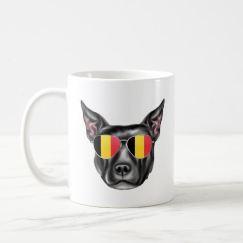 Belgium Flag Staffordshire Bull Terrier Dog Belgiu Coffee Mug