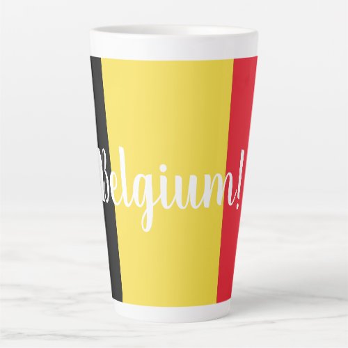 Belgium Flag  Text Latte Mug