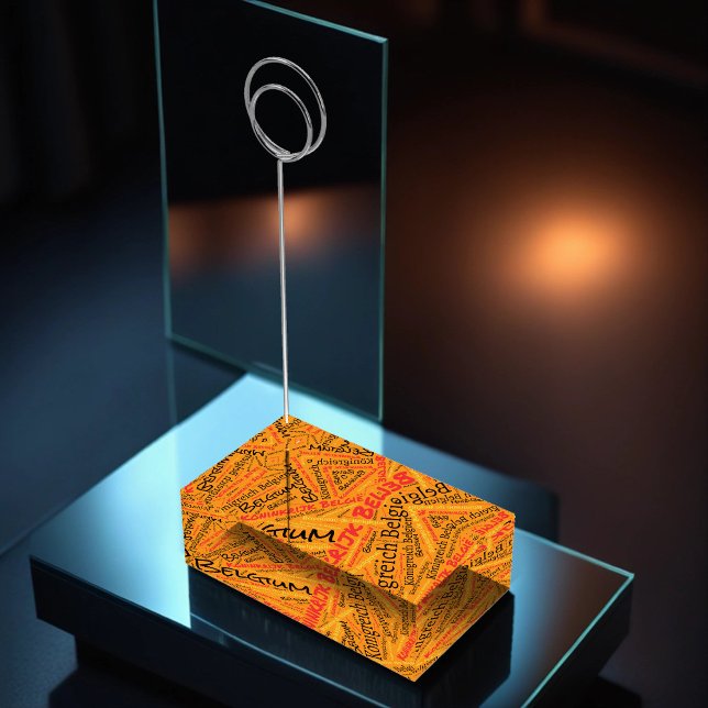 Belgium Flag Word Cloud Place Card Holder (Creator Uploaded)