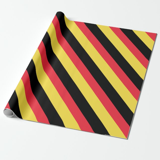 Belgium Flag Wrapping Paper (Unrolled)
