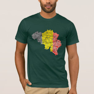 Belgium Flagcolor Map T-Shirt