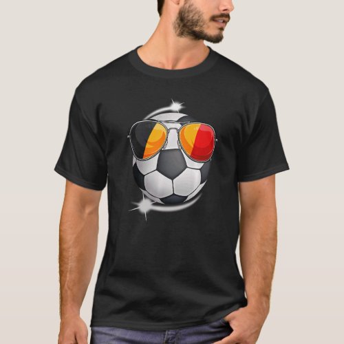 Belgium Football Fan Sunglass Soccer Belgian T_Shirt