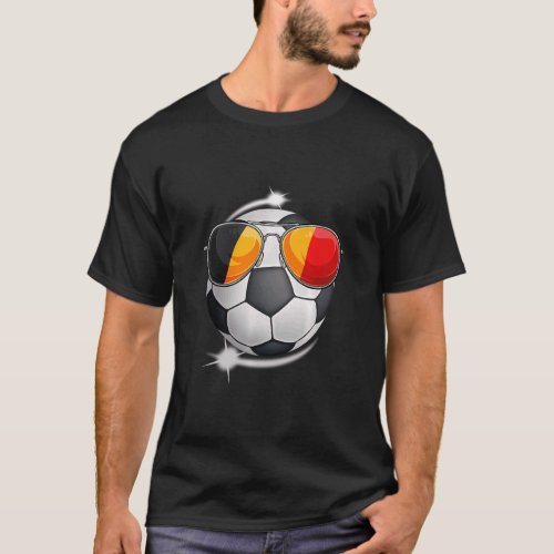Belgium Football Fan Sunglass Soccer Belgian  T_Shirt