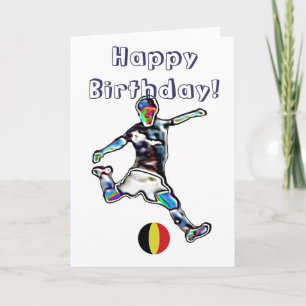 Belgium Football soccer birthday card