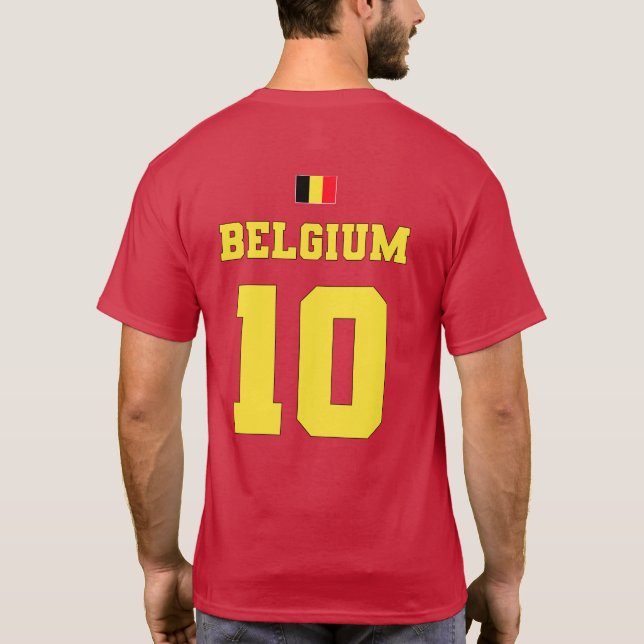 Belgium Football Soccer National Team #10 T-Shirt (Back)