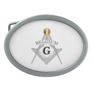 Belgium freemasonry sign belt buckle