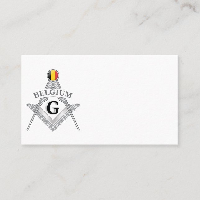 Belgium freemasonry sign business card (Front)