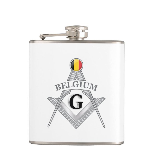 Belgium freemasonry sign flask (Front)
