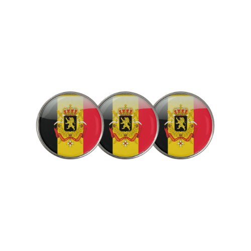 Belgium glossy flag golf ball marker