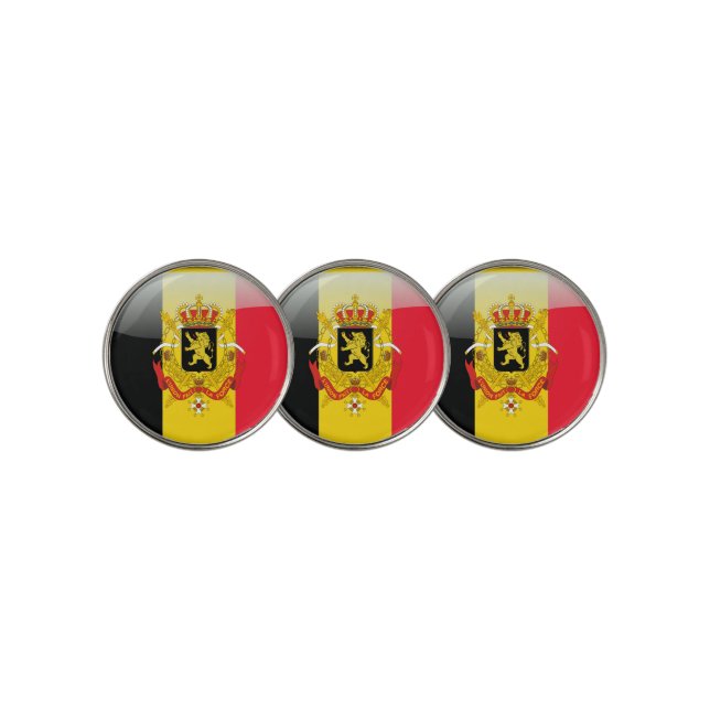 Belgium glossy flag golf ball marker (3 Up)