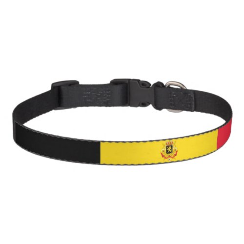 Belgium glossy flag pet collar