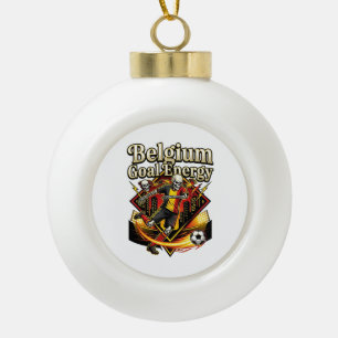 Belgium Goal Energy Skeleton Striker Nations Bold Ceramic Ball Christmas Ornament