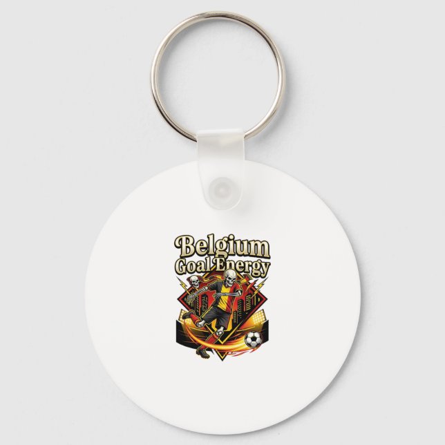 Belgium Goal Energy Skeleton Striker Nations Bold  Keychain (Front)