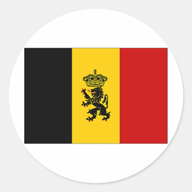 Belgium Government Ensign Flag Classic Round Sticker (Front)