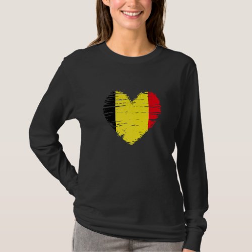 Belgium Heart Belgian Flag Belgian Pride T_Shirt