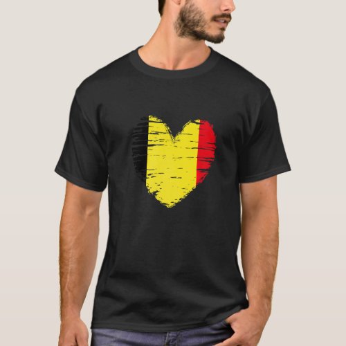 Belgium Heart Belgian Flag Belgian Pride T_Shirt