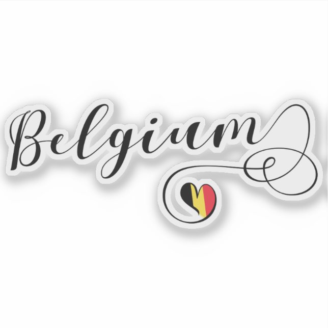 Belgium Heart Flag Sticker (Front)