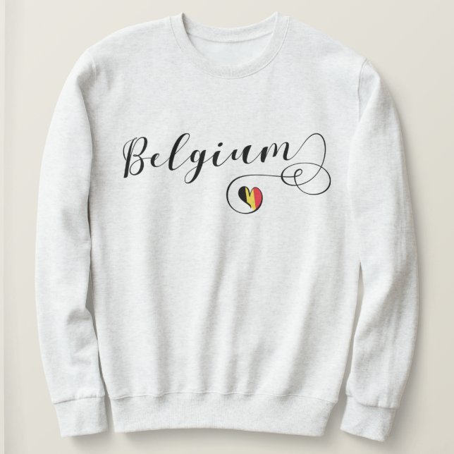 Belgium Heart Sweatshirt, Belgian Flag Sweatshirt (Design Front)