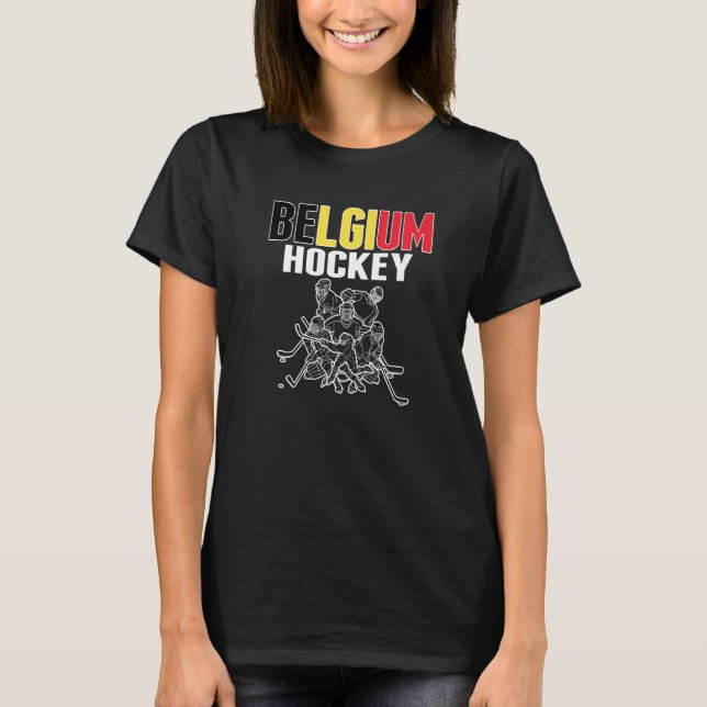 Belgium Ice Hockey Fans Proud Belgian Hockey Team  T-Shirt (Front)