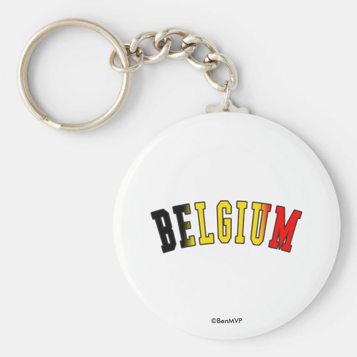 Belgium in National Flag Colors Keychain