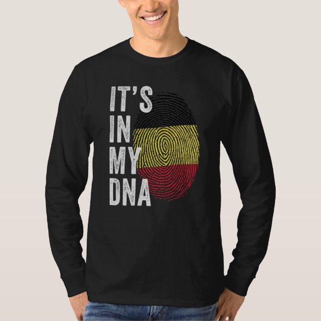 Belgium It's In My DNA Cute Belgian Flag Fingerpri T-Shirt (Front)