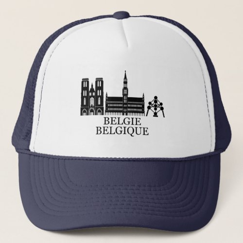 Belgium landmarks trucker hat