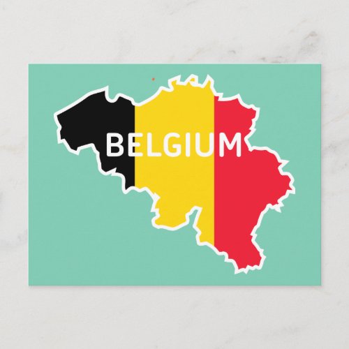 Belgium Map and Flag Postcard