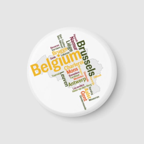 Belgium Map Cities Magnet