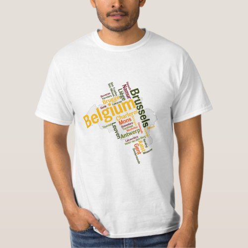 Belgium Map Cities T_Shirt