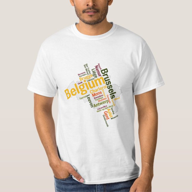 Belgium Map Cities T-Shirt (Front)