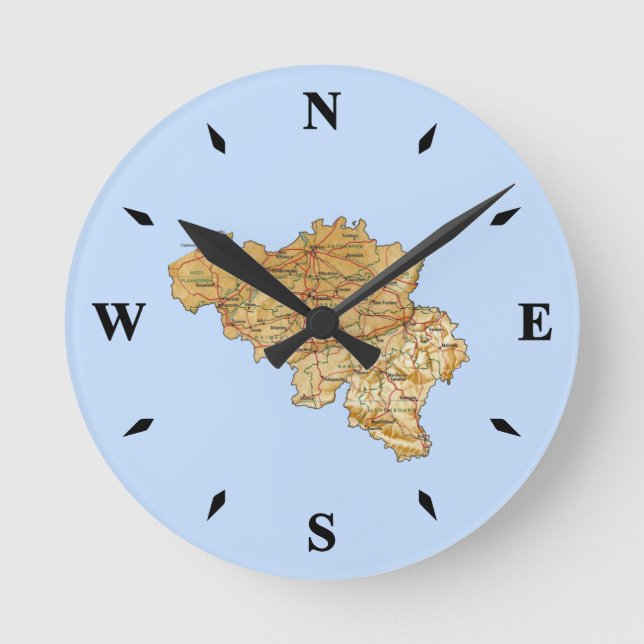 Belgium Map Clock (Front)